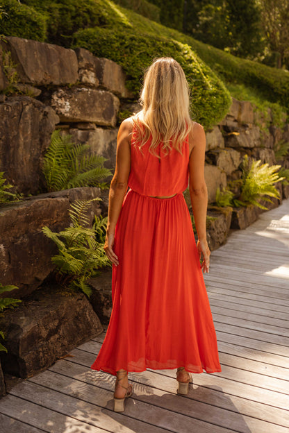 LISA™ | Sommerkjolen i stærk orange