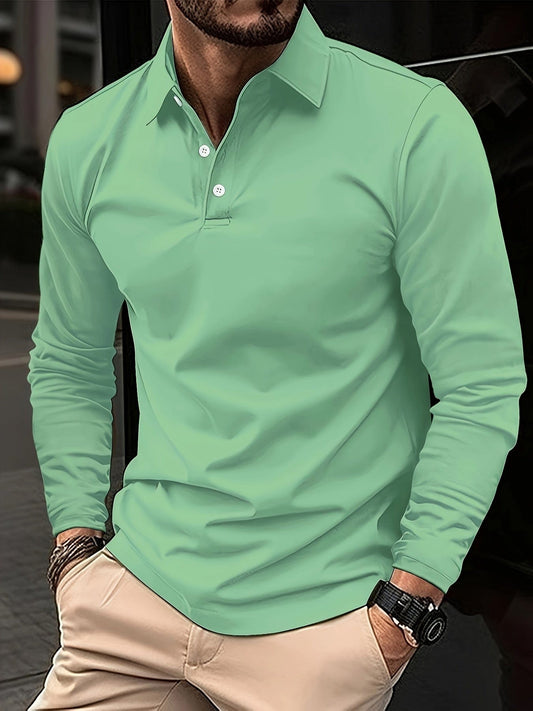 Théo｜Langærmet poloshirt til mænd